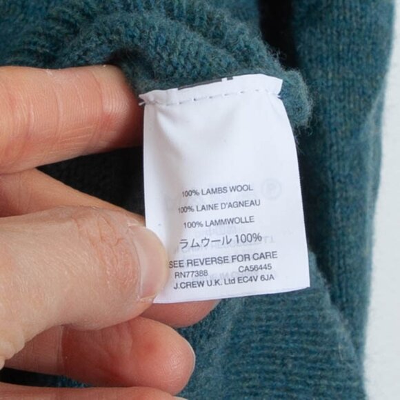 J. Crew Mens Crewneck Supersoft Lambs Wool Sweater Green Size XL Classic Preppy - Picture 4 of 6